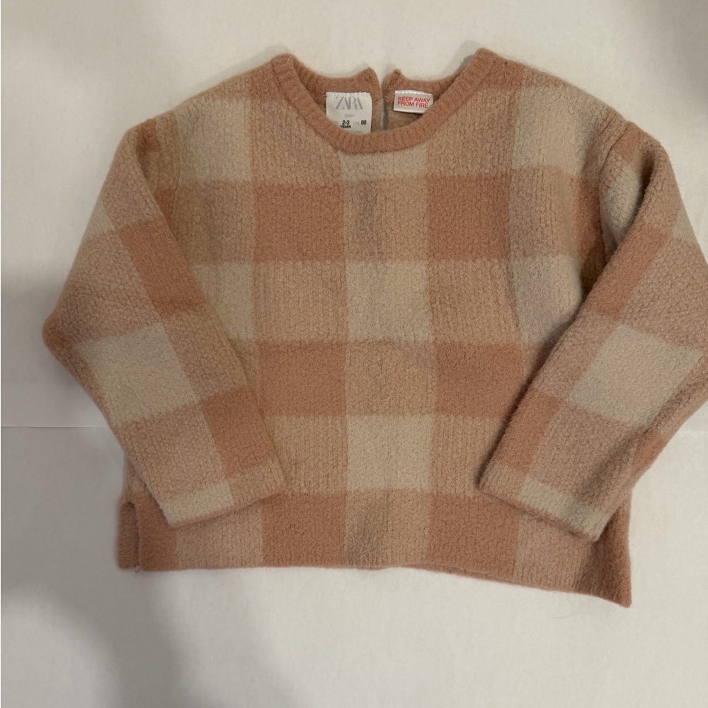 Zara Checkered Sweater - Pink and Cream
